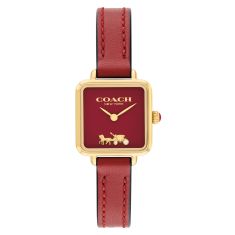 COACH Cass Signature Horse and Carriage Red Dial and Red Leather Strap Watch | 22mm | 14504226