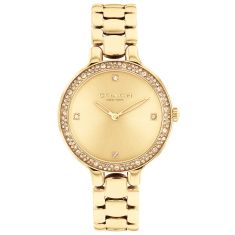 COACH Chelsea Crystal Accent Gold-Tone Ion-Plated Stainless Steel Watch 32mm - 14504125