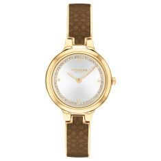 COACH Chelsea Crystal Gold-Tone Bronze Signature Enamel Bangle Watch 27mm - 14504330