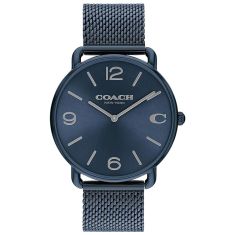 COACH Elliot Blue Dial Blue Ion-Plated Mesh Stainless Steel Bracelet Watch 41mm - 14602650