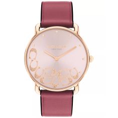 image of COACH Elliot Blush Sunray Dial Leather Strap Watch 36mm - 14504338 with sku:14504338