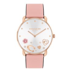 COACH Elliot Crystal Accent and Blush Leather Strap Watch 36mm - 14504295