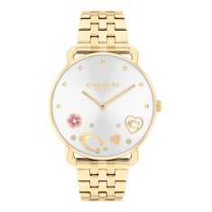 COACH Elliot Crystal Accent and Gold-Tone Bracelet Watch 36mm - 14504349