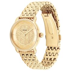 COACH Elliot Gold-Tone Glitter Dial Gold-Tone Bracelet Watch 28mm - 14504370
