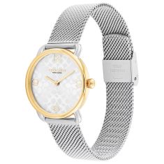 COACH Elliot Silver-Tone Signature Dial Two-Tone Watch and Bracelet Gift Set 28mm - 14000115
