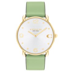 COACH Elliot White Sunray Dial Pistachio Green Leather Strap Watch 36mm - 14504287
