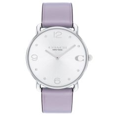 COACH Elliot White Sunray Dial Purple Leather Strap Watch 36mm - 14504286