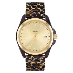 COACH Greyson Gold-Tone Dial Tortoise Signature C Acetate Bracelet Watch | 36mm | 14504187