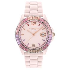 COACH Greyson Ombr Crystal Accents and Pink Ceramic Bracelet Watch | 36mm | 14504020