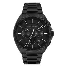 COACH Jackson Black Dial and Black Ion-Plated Bracelet Watch 45mm - 14602681