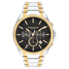 COACH Jackson Chronograph Black Dial Two-Tone Bracelet Watch 45mm - 14602682