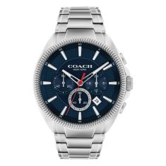 COACH Jackson Navy Dial and Stainless Steel Bracelet Watch 45mm - 14602679