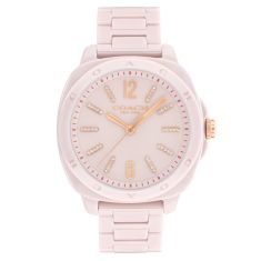 image of COACH Kitt Blush Pink Crystal Dial Pink Ceramic Bracelet Watch 38mm - 14504408 with sku:20507844