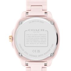 COACH Kitt Blush Pink Crystal Dial Pink Ceramic Bracelet Watch 38mm - 14504408