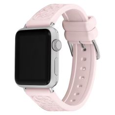 COACH Logo Apple Watch Strap Pink Silicone 38mm & 41mm- 14700212
