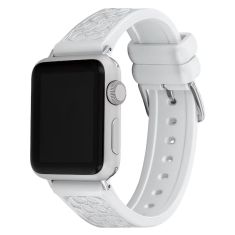 COACH Logo Apple Watch Strap White Silicone 38mm & 41mm- 14700210