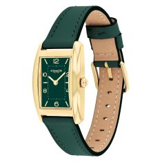 COACH Reese Green Dial Green Leather Strap Watch 24mmx35mm - 14504354