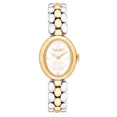 image of COACH Sammy White Signature Dial Two-Tone Stainless Steel Bracelet Watch 22mm - 14504419 with sku:20508065