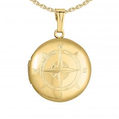 Compass Gold Filled Locket Necklace
