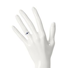 Created Blue Sapphire and Created White Sapphire Three-Stone Sterling Silver Promise Ring
