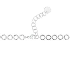 Created White Sapphire Halo Sterling Silver Necklace