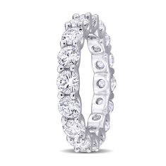 Created White Sapphire Sterling Silver Eternity Ring