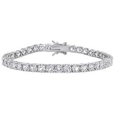 Created White Sapphire Sterling Silver Tennis Bracelet