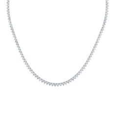 Created White Sapphire Sterling Silver Tennis Necklace
