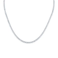 image of Created White Sapphire Sterling Silver Tennis Necklace with sku:20392866