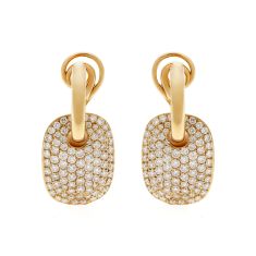 Crivelli 3 3/4ctw Diamond Pave 18k Yellow Gold Rectangular Drop Earrings