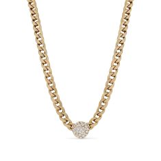 Crivelli 5/8ctw Diamond Pave Circle 18k Yellow Gold Necklace