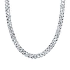 Cubic Zirconia Sterling Silver Curb Chain Necklace | 8.5 mm | 22 Inches
