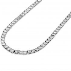 Cubic Zirconia Sterling Silver Tennis Necklace | 22 Inches