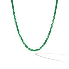 David Yurman Bel Aire Box Chain Necklace in Emerald Green with 14K Yellow Gold Accent REEDS Jewelers
