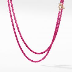 David Yurman Bel Aire Chain Necklace in Coral Color with 14k Rose Gold Accents