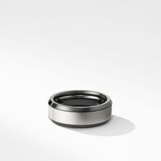Men's David Yurman Beveled Band Ring in Black Titanium with Grey Titanium, 8.5mm