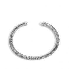 David Yurman Cable Classic Collection Bracelet with Pearls and Diamonds, 5mm