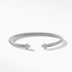 David Yurman Cable Classic Collection Bracelet with Prasiolite and Diamonds, 4mm