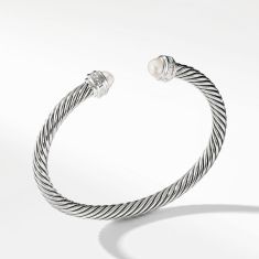 image of David Yurman Cable Classics Collection Bracelet with Pearls and Diamonds - Large with sku:B04182SSDPEDIL
