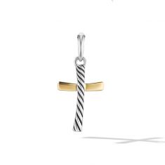 David Yurman Cable Classics Cross Amulet with 18K Yellow Gold