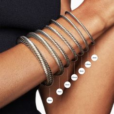 David Yurman Cable Flex Sterling Silver with 14K Yellow Gold and Green Onyx 4mm Cuff Bracelet