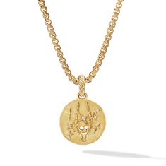 David Yurman Capricorn Amulet in 18K Yellow Gold with Diamonds