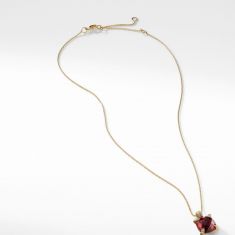 David Yurman Chatelaine Pendant Necklace with Garnet and Diamonds in 18k Gold, 11mm