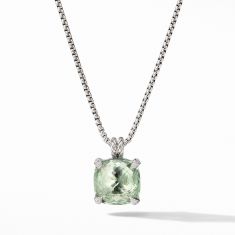 David Yurman Chatelaine Pendant Necklace with Prasiolite and Diamonds, 14mm