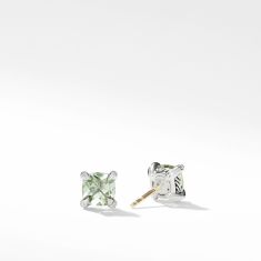 David Yurman Chatelaine Stud Earrings with Prasiolite and Diamonds