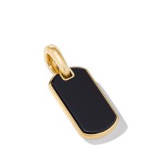 David Yurman Chevron Tag in 18K Yellow Gold with Black Onyx 21mm 1