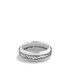 Men's David Yurman Classics Cable Inset Band in Sterling Silver, 8mm
