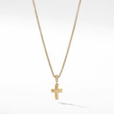 David Yurman Cross Pendant in 18k Yellow Gold with Diamonds REEDS Jewelers