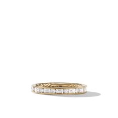 David Yurman DY Eden Partway Alternating Diamond Band Ring in 18K Yellow Gold with Diamonds, 2.8mm