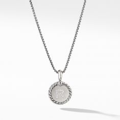 David yurman cable collectibles initial pendant with diamonds in gold on chain sale